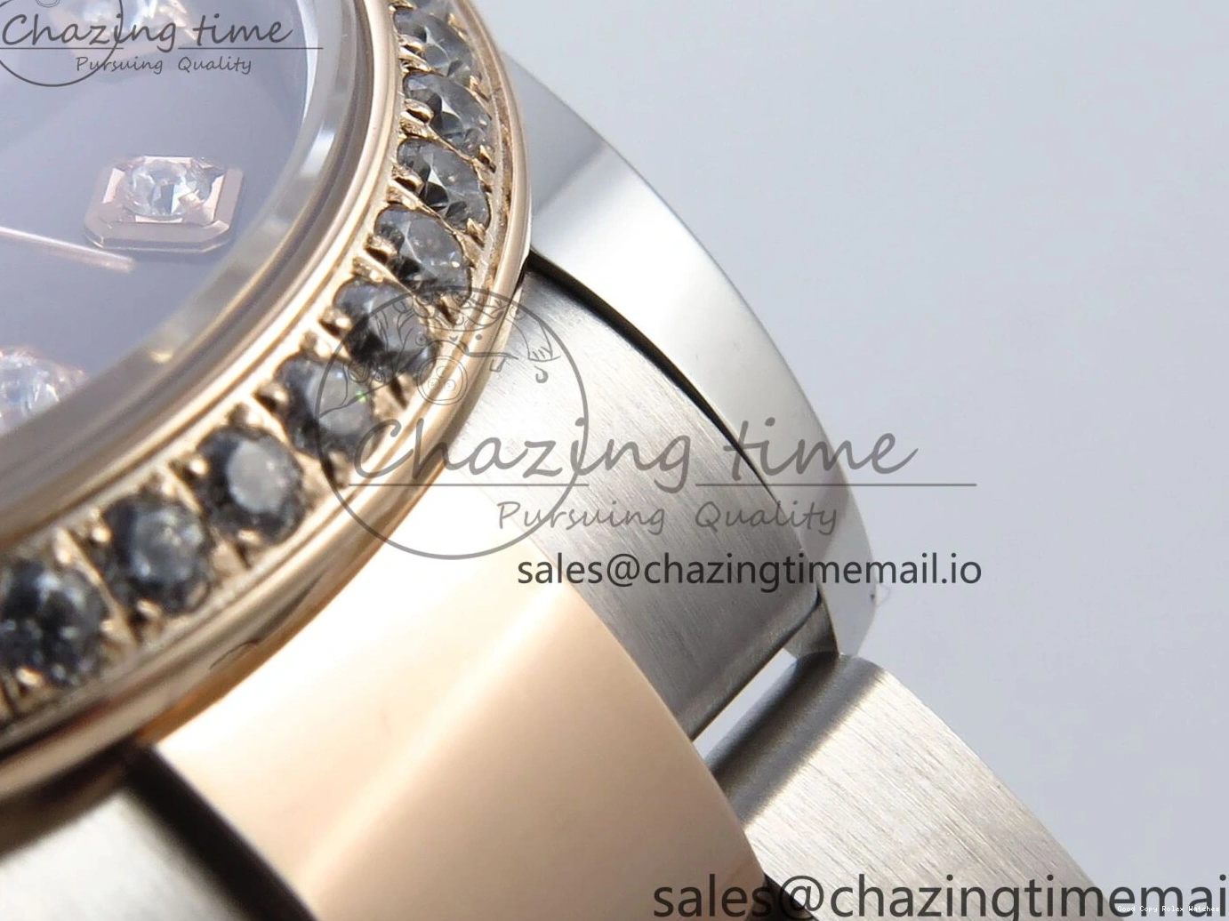 AAA Replica Watches 31 Oyster Dial 904L ETA Diamonds Bezel on RG WrinkleFree Best Diamonds Bracelet DateJust 278381RBR 373 Brown Steel ARF 1:1 SS Edition 1225